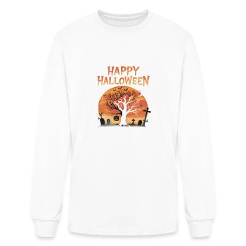Spooky Moon & Tombstones: Happy Halloween - Men's Long Sleeve T-Shirt - white - Front