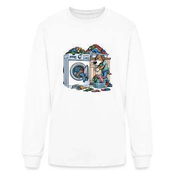 Frustrated Dog Doing Laundry - Men's Long Sleeve T-Shirt - white - Front