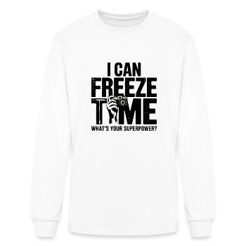 photographer superpower freeze time - Men's Long Sleeve T-Shirt - white - Front