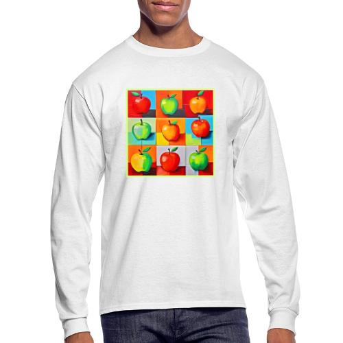 Colorful Apple Grid - Men's Long Sleeve T-Shirt