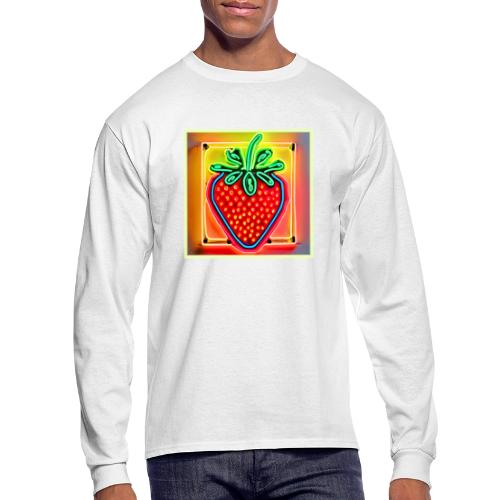 Colorful Strawberry Neon Glow - Men's Long Sleeve T-Shirt