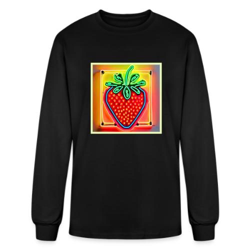 Colorful Strawberry Neon Glow - Men's Long Sleeve T-Shirt
