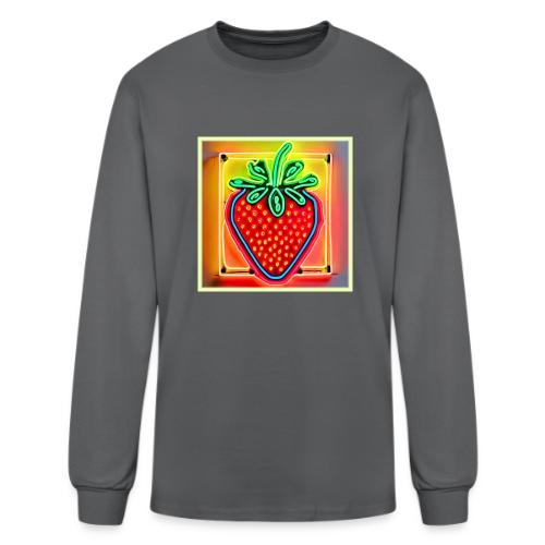 Colorful Strawberry Neon Glow - Men's Long Sleeve T-Shirt