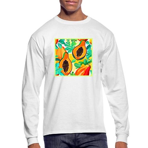 Tropical Papaya Pop Art - Men's Long Sleeve T-Shirt