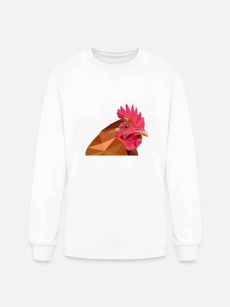 lowpoly rooster - Men's Long Sleeve T-Shirt - white