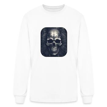 drawing of a skull - Men's Long Sleeve T-Shirt - white - Front