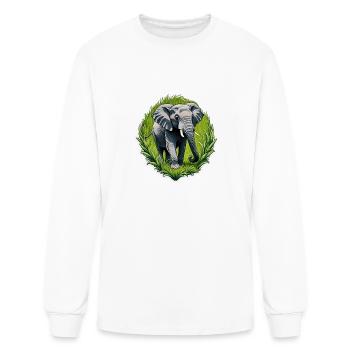Elephant in a Grass - Men's Long Sleeve T-Shirt - white - Front