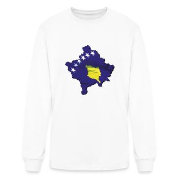 Kosovo Flag in Kosovo Map - Men's Long Sleeve T-Shirt - white - Front