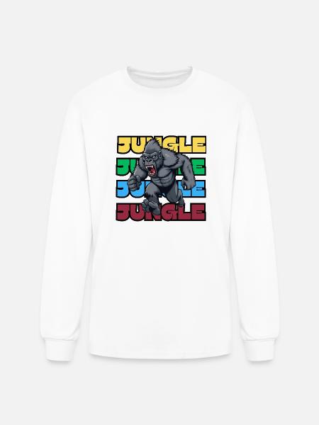 JUNGLE GORILLA - Men's Long Sleeve T-Shirt - white
