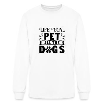 Life goal pet all the dogs - Men's Long Sleeve T-Shirt - white - Front
