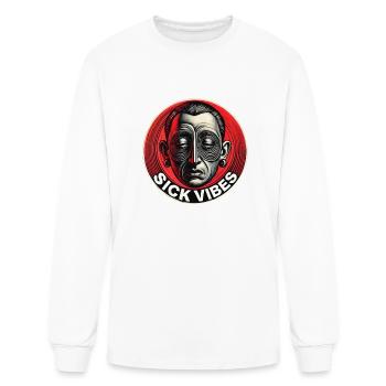 Psychedelic Hypnotic Face Art – Sick Vibes Aesthet - Men's Long Sleeve T-Shirt - white - Front