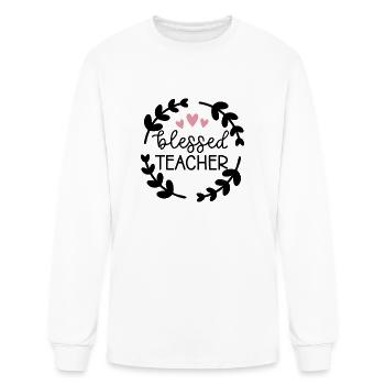 blessed teacher - Men's Long Sleeve T-Shirt - white - Front