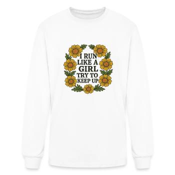I run like a girl try to keep up - Men's Long Sleeve T-Shirt - white - Front