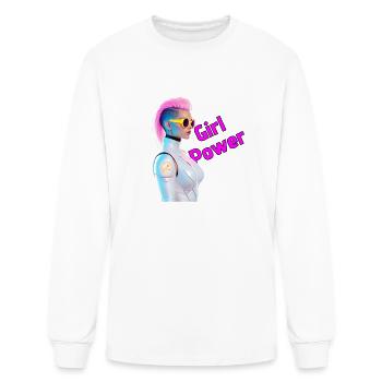 Girl Power Portrait de femme audacieuse - T-shirt à manches longues Homme - blanc - Devant
