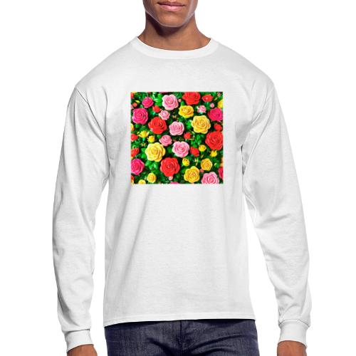 Floral print, colors in rose flowers, nature - Men's Long Sleeve T-Shirt