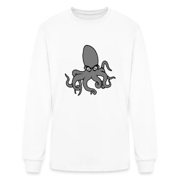 Octopus squid cephalopod evil eye dangerous sea - Men's Long Sleeve T-Shirt - white - Front