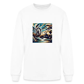 Enchanted Night: Ferris Wheel & Palms - Men's Long Sleeve T-Shirt - white - Front