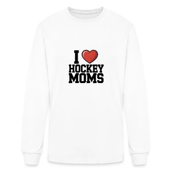 I Love Hockey Moms Funny - Men's Long Sleeve T-Shirt - white - Front