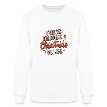 thick thighs christmas vibes - Men's Long Sleeve T-Shirt - white - Front