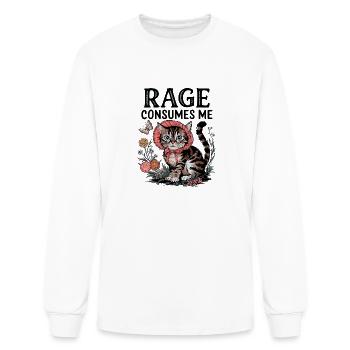 Rage Consumes Me Funny Cat Meme - Men's Long Sleeve T-Shirt - white - Front