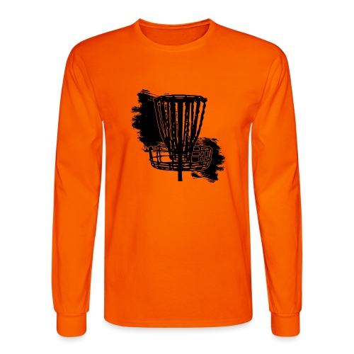 Disc Golf Basket Paint Black Print - Men's Long Sleeve T-Shirt