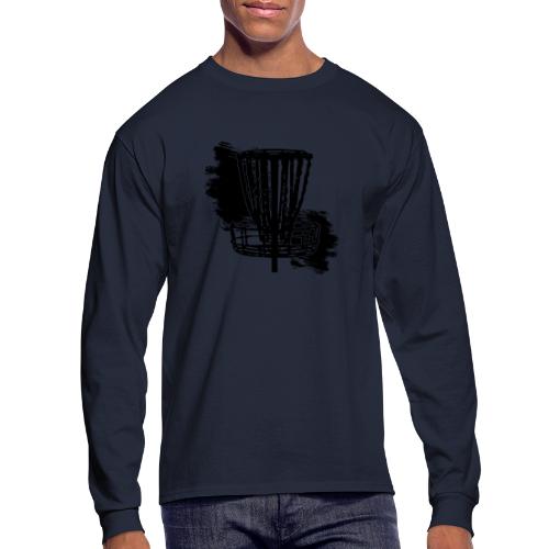 Disc Golf Basket Paint Black Print - Men's Long Sleeve T-Shirt