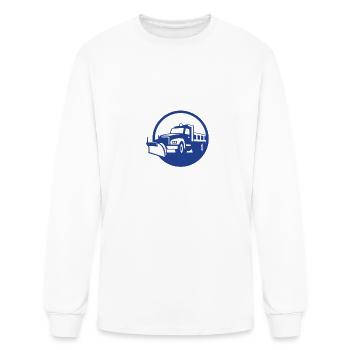 Snow Plow Truck Circle Retro - Men's Long Sleeve T-Shirt - white - Front