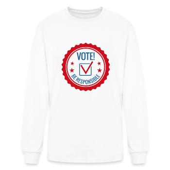 Vote - Men's Long Sleeve T-Shirt - white - Front
