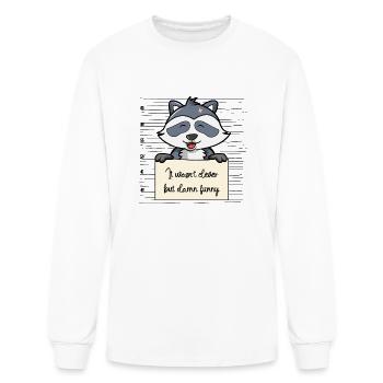 Raccoon was not clever but funny - Men's Long Sleeve T-Shirt - white - Front