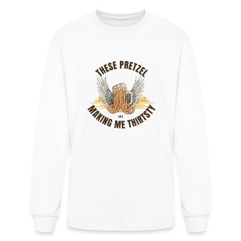 These Pretzel Are Making Me Thirsty Beer - Men's Long Sleeve T-Shirt - white - Front