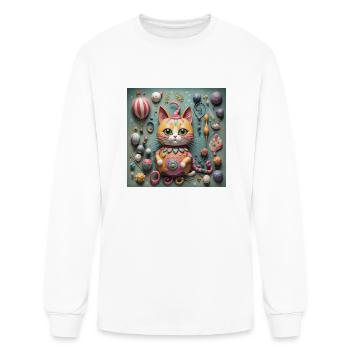 Whimsical Whiskers - Men's Long Sleeve T-Shirt - white - Front
