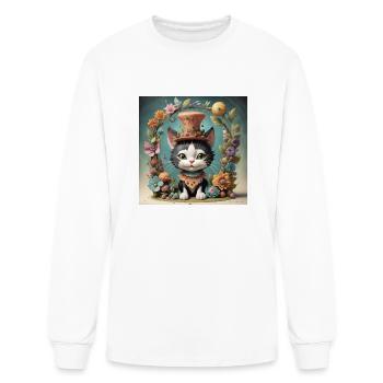 Whimsical Whiskers - Men's Long Sleeve T-Shirt - white - Front