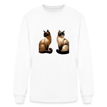 Whimsical, Sleek Cat Graphics - Purrfectly Crafted - Men's Long Sleeve T-Shirt - white - Front