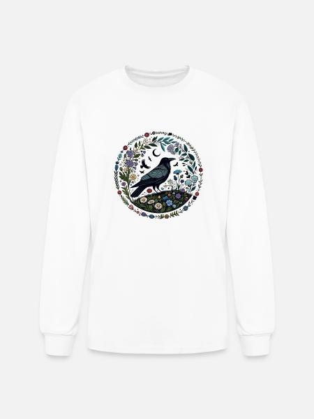 Raven - Men's Long Sleeve T-Shirt - white