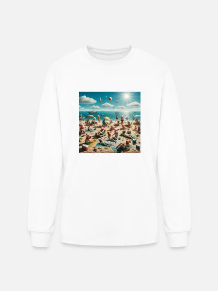 Pigs on the Beach - Men's Long Sleeve T-Shirt - white