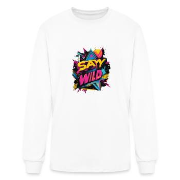 Stay Wild: Retro Geometry Meets Nature - Men's Long Sleeve T-Shirt - white - Front