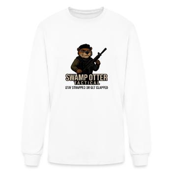 Swamp Otter Tactical -Stay Strapped Or Get Clapped - Men's Long Sleeve T-Shirt - white - Front