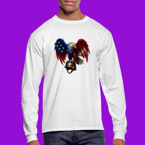 American Flag Bald Eagle - Helmet - Men's Long Sleeve T-Shirt