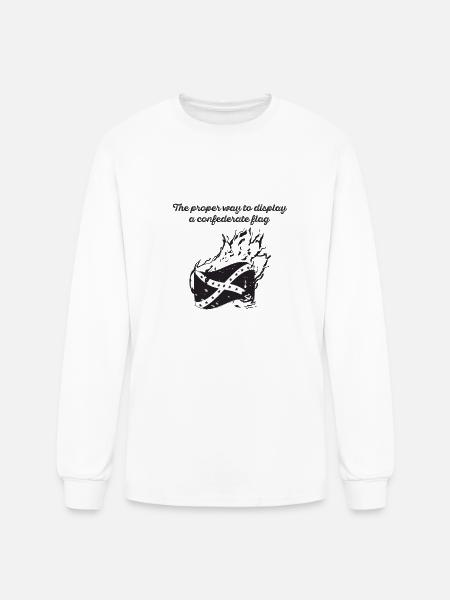 Burn the Confederate Flag - Men's Long Sleeve T-Shirt - white