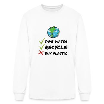 Recycle Planet Earth Greta Climate Change Sos Help - Men's Long Sleeve T-Shirt - white - Front