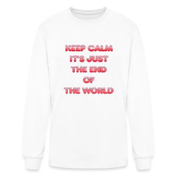 Keep Calm Satire End Of The World Parody - Men's Long Sleeve T-Shirt - white - Front