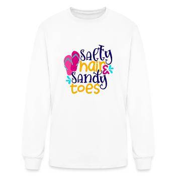 Salty Hair Sandy Toes - Men's Long Sleeve T-Shirt - white - Front