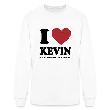 I LOVE KEVIN NICK AND JOE, OF COURSE. BLACK - Men's Long Sleeve T-Shirt - white - Front