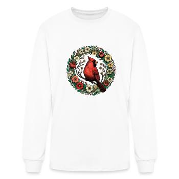 Northern Red Cardinal - Men's Long Sleeve T-Shirt - white - Front