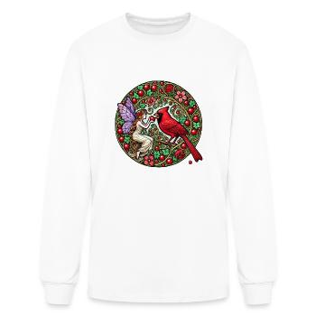 Fairy and Red Cardinal - Men's Long Sleeve T-Shirt - white - Front