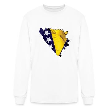 Bosnia Flag in Bosnia Map - Men's Long Sleeve T-Shirt - white - Front
