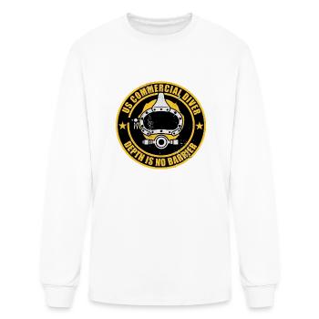 Us Commercial Diver Depth Is No Barrier (Distresse - Men's Long Sleeve T-Shirt - white - Front