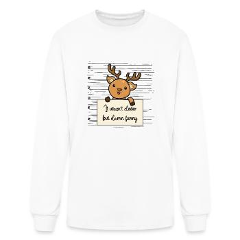 Deer was not clever but funny - Men's Long Sleeve T-Shirt - white - Front
