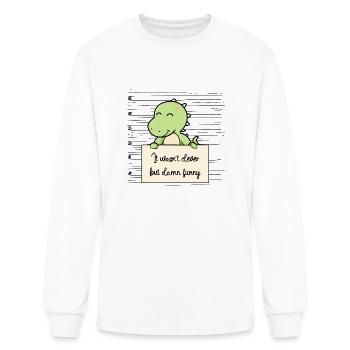 Dinosaur was not clever but funny - Men's Long Sleeve T-Shirt - white - Front