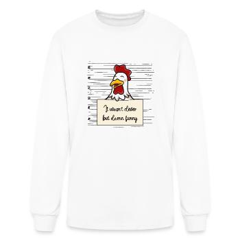 Chicken was not clever but funny - Men's Long Sleeve T-Shirt - white - Front
